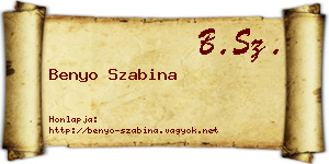 Benyo Szabina névjegykártya