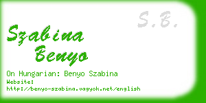 szabina benyo business card